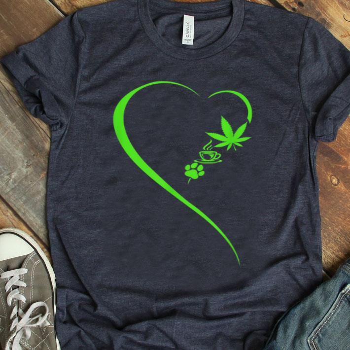 Heart Graphic Cannabis Coffee Dog Weed Shirt