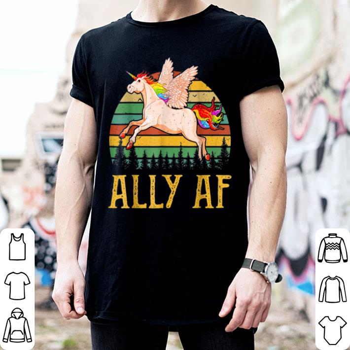 Ally AF Gay Pride Month LGBT Rainbow Unicorn Shirt