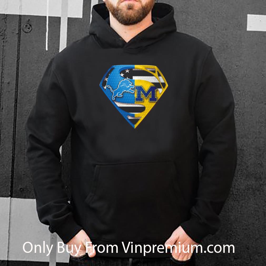 aae92133 official detroit lions and michigan wolverines inside superman shirt 4 - Official Detroit Lions And Michigan Wolverines Inside Superman shirt