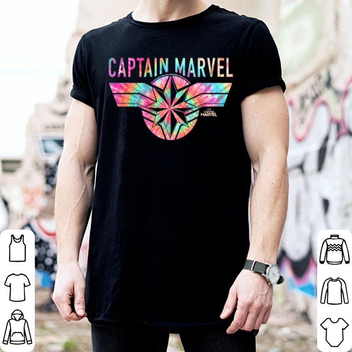 Captain Marvel Logo Banner Tie Dye Colors Graphic Shirt