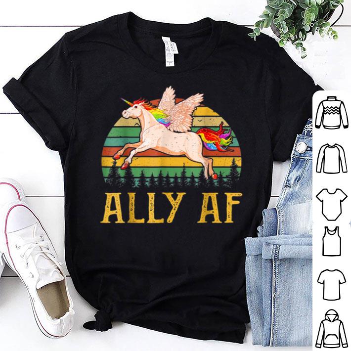 Ally AF Gay Pride Month LGBT Rainbow Unicorn Shirt