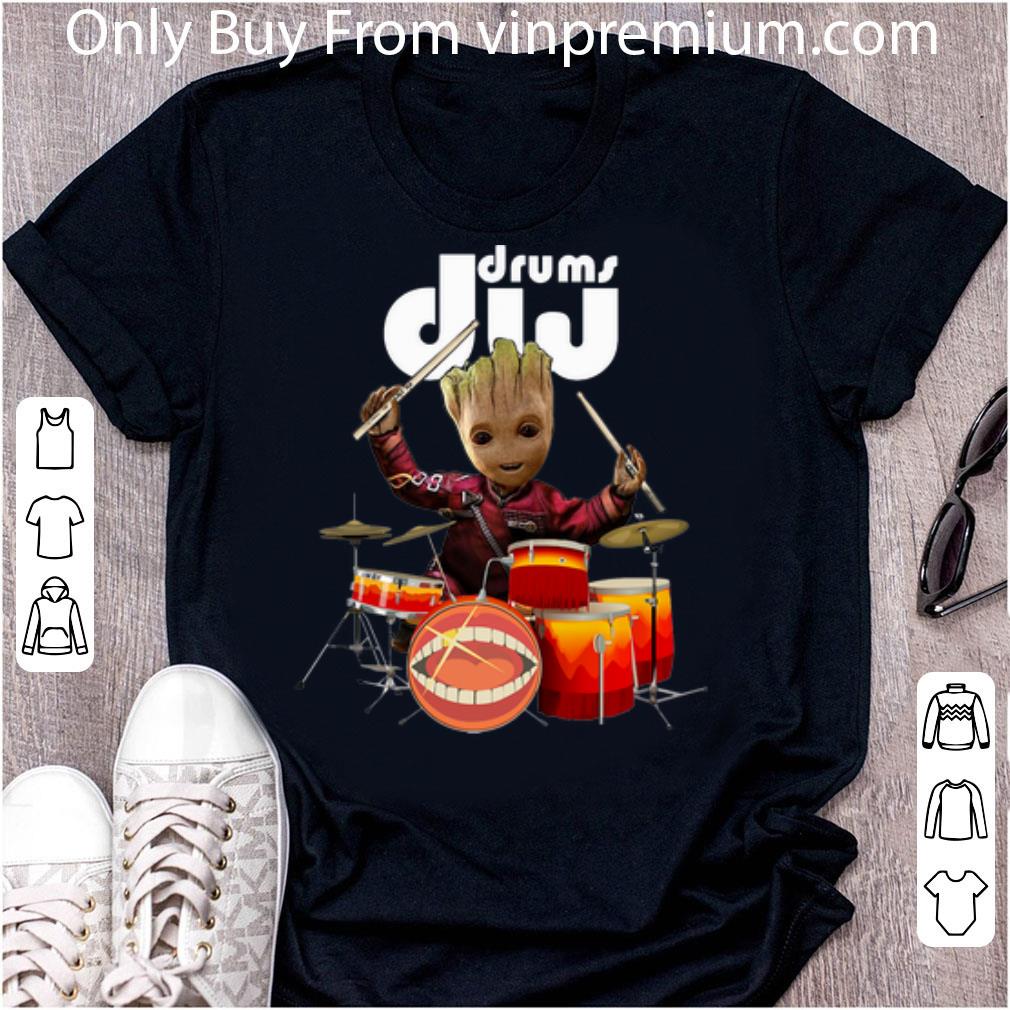 Great Drums DIJ Baby Groot Show Animal Playing Drum shirt