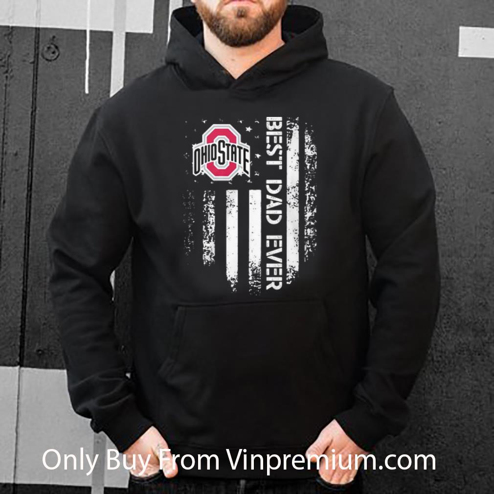 c33e6d23 top ohio state buckeyes best dad ever american flag father s day shirt 4 - Top Ohio State Buckeyes Best Dad Ever American Flag Father's Day shirt