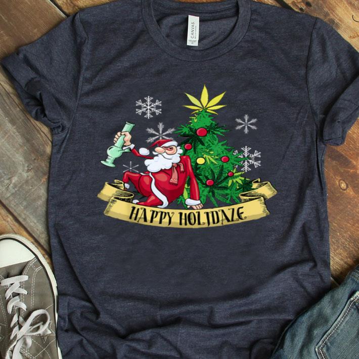 Smoking Santa Happy Holidaze Cannabis Christmas Tree Shirt
