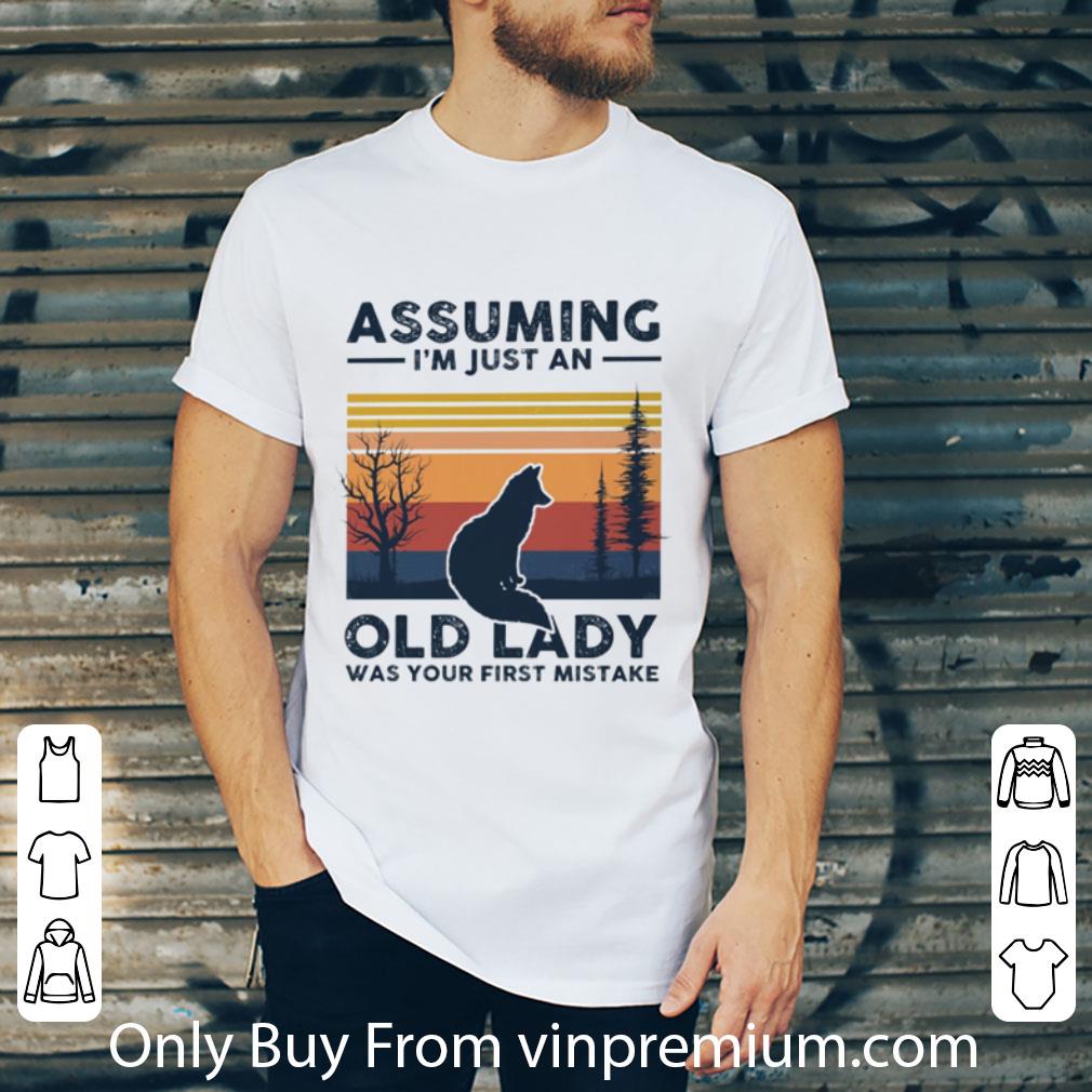 Official Vintage Fox Assuming I’m Just An Old Lady Was Your First Mistake shirt