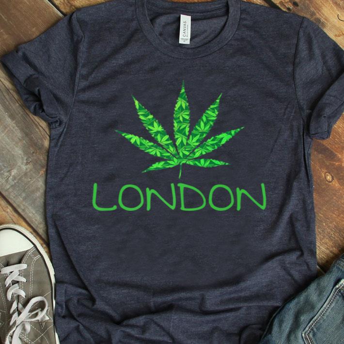 London Marijuana Leaf Cannabis 420 Weed Smoker Shirt