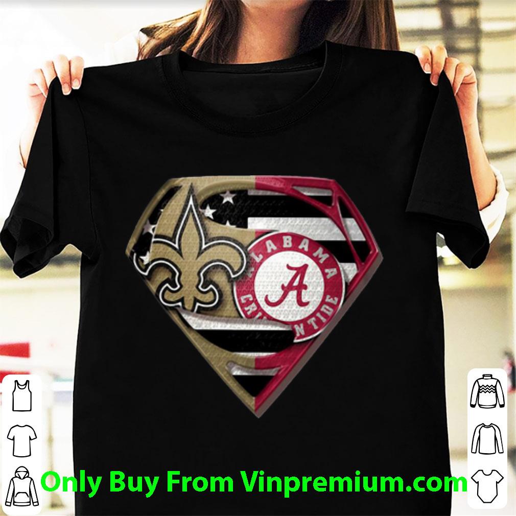 Original Superman Orleans Saints And Alabama Crimson shirt