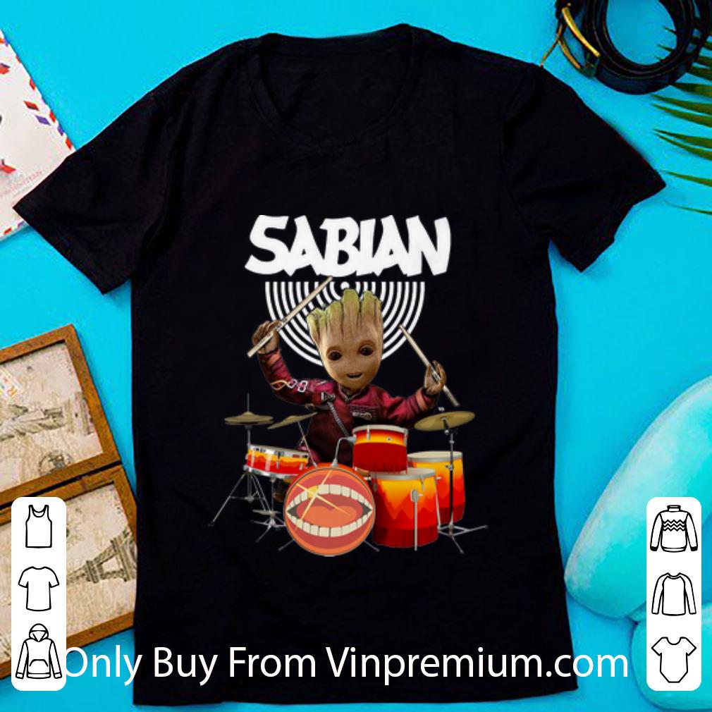 Pretty Sabian Baby Groot Show Animal Playing Drum shirt