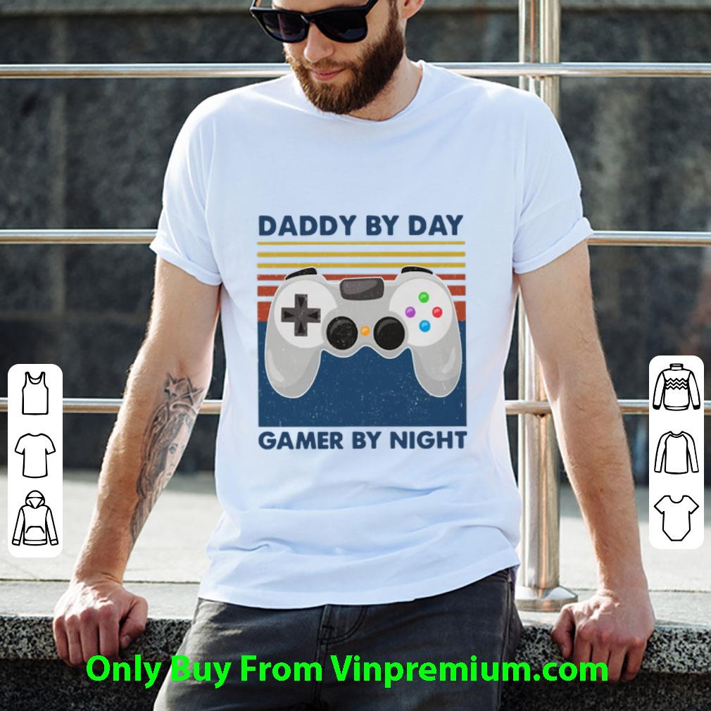 Original Vintage Daddy By Day Gamer By Night Father's Day shirt