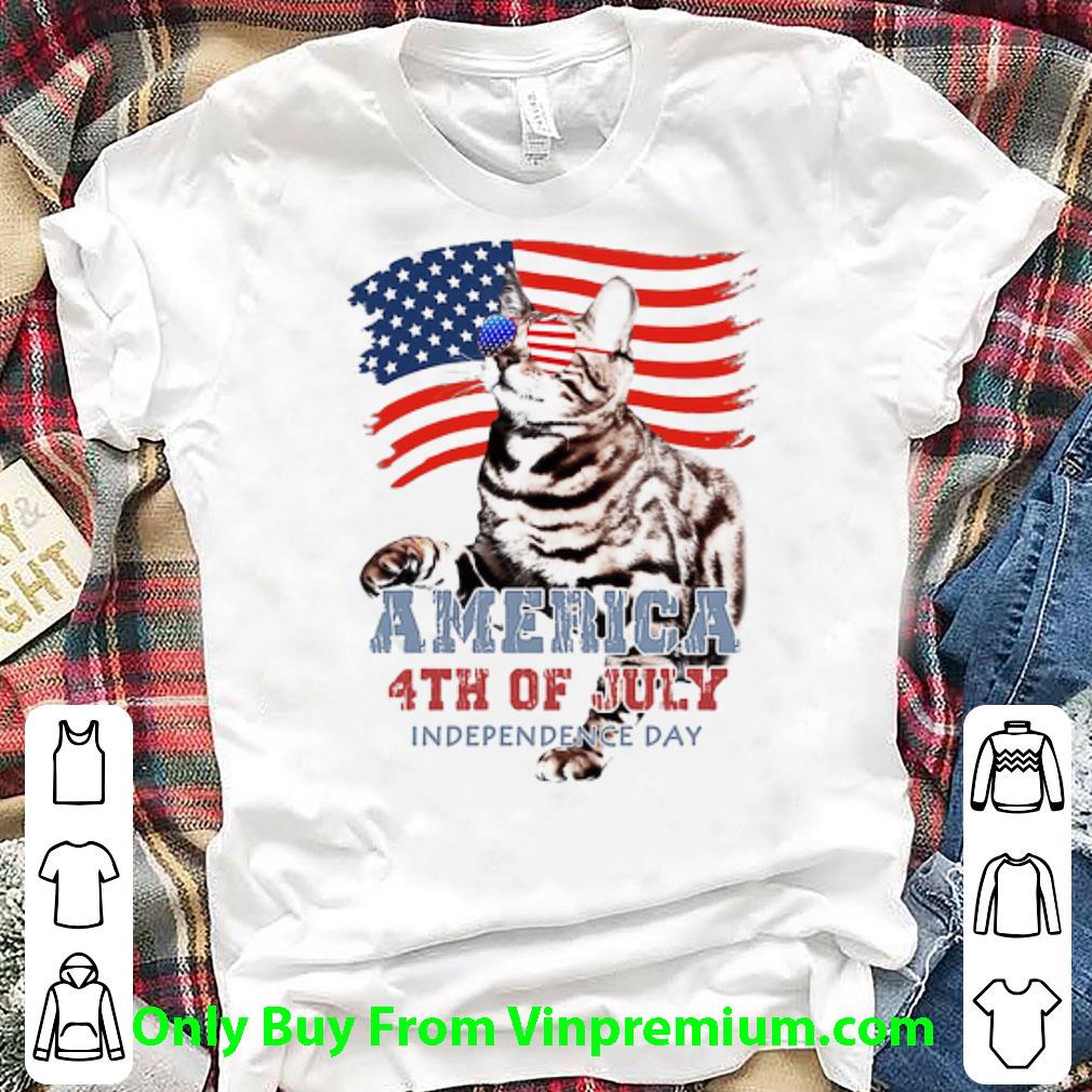 Premium Cat American Flag Veteran Independence Day shirt