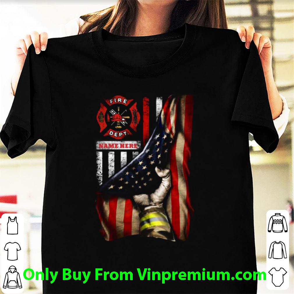 Great Logo Fire Dept Name Here Black Lives Matter American Flag shirt