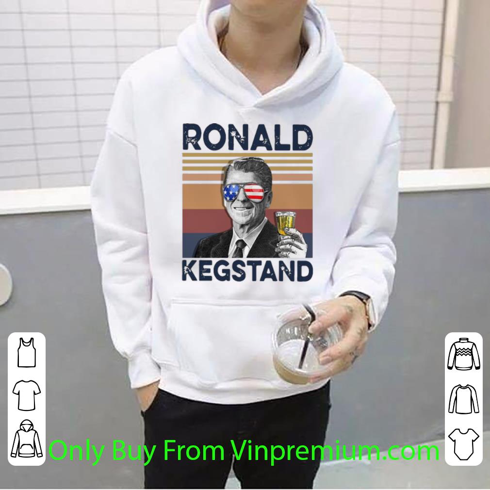 7371f469 nice vintage ronald kegstand drink beer american flag shirt 4 - Nice Vintage Ronald Kegstand Drink Beer American Flag shirt