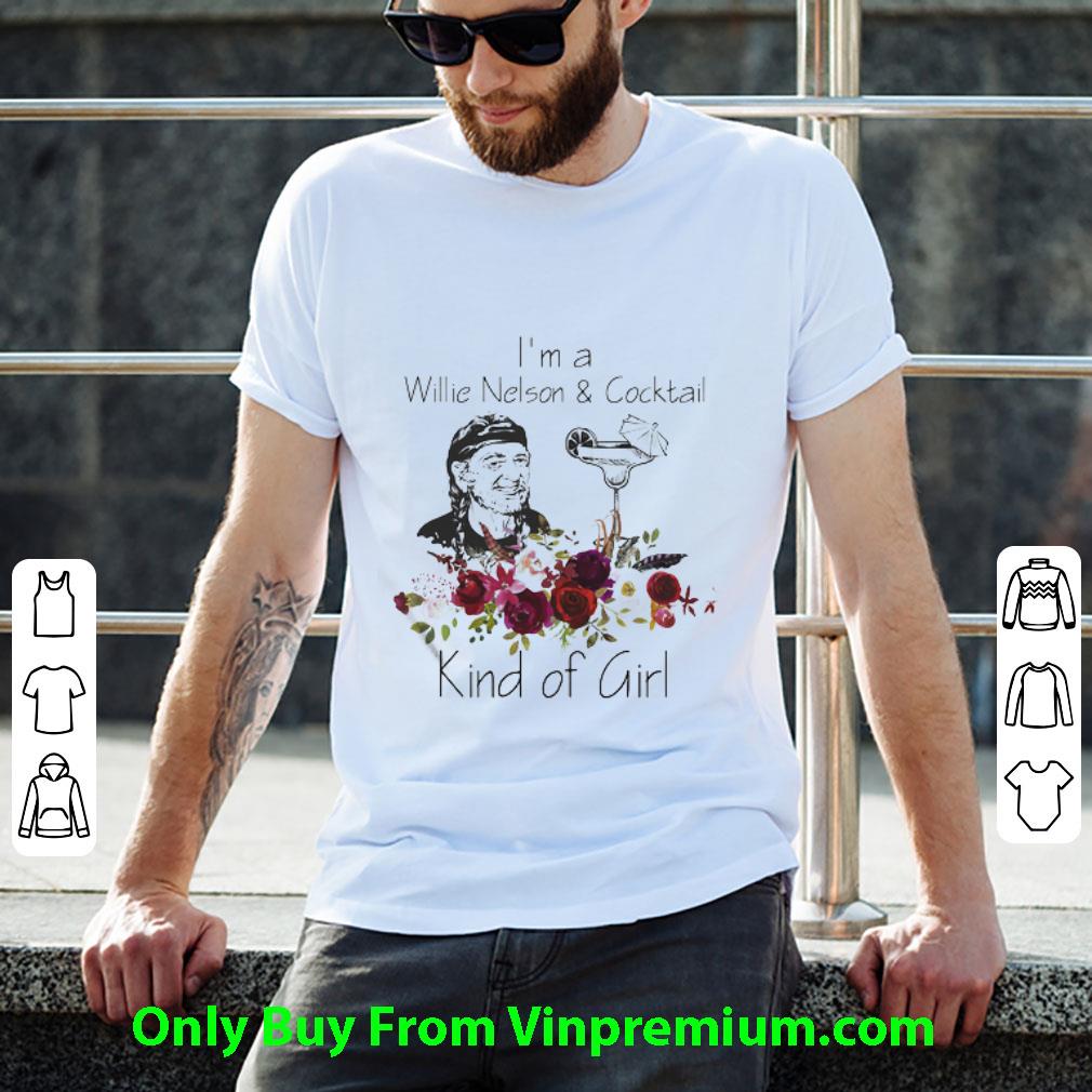 Awesome I’m A Willie Nelson And Cocktail Kind Of Girl Floral shirt