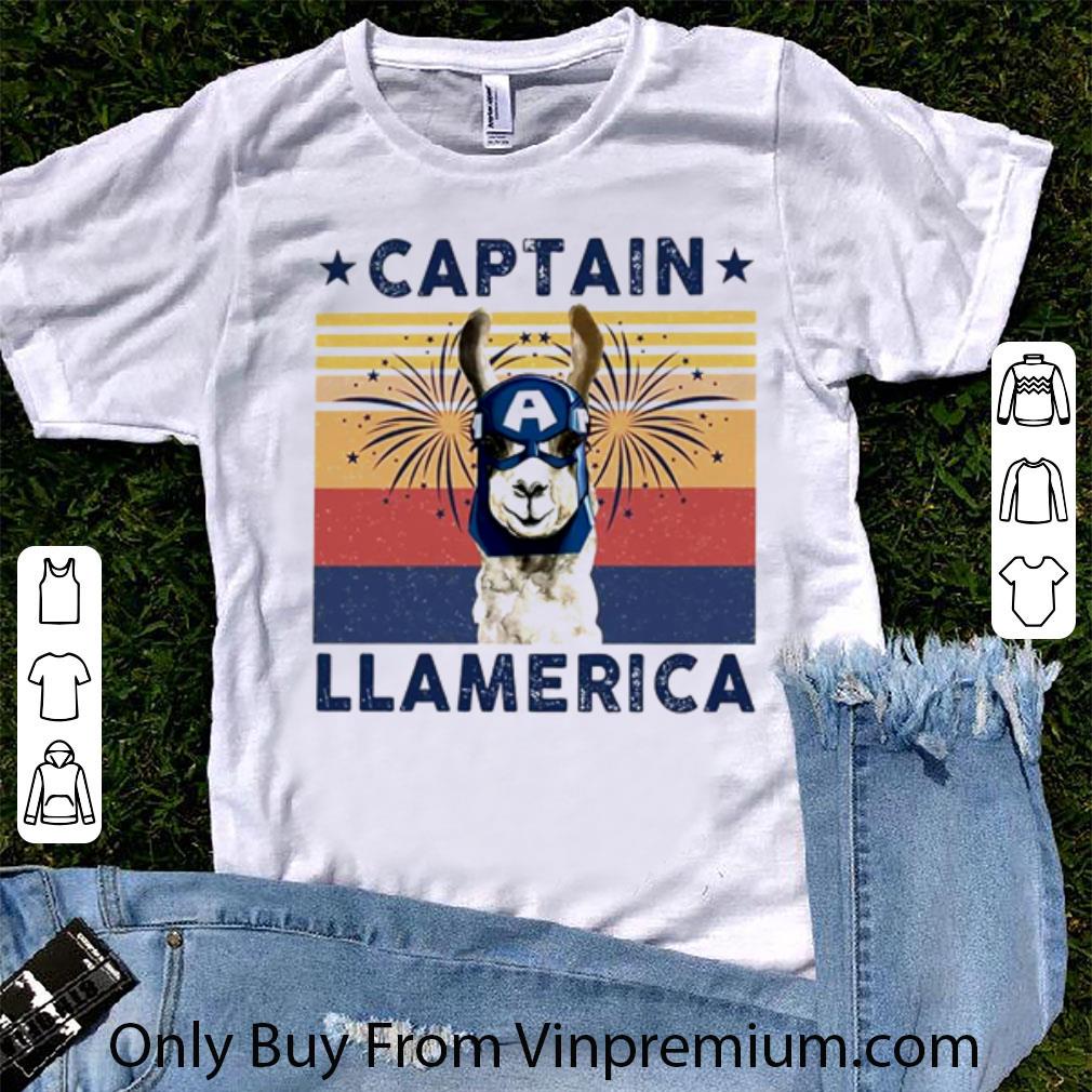 Premium Vintage Captain Llamerica Llama Mashup Captain America shirt