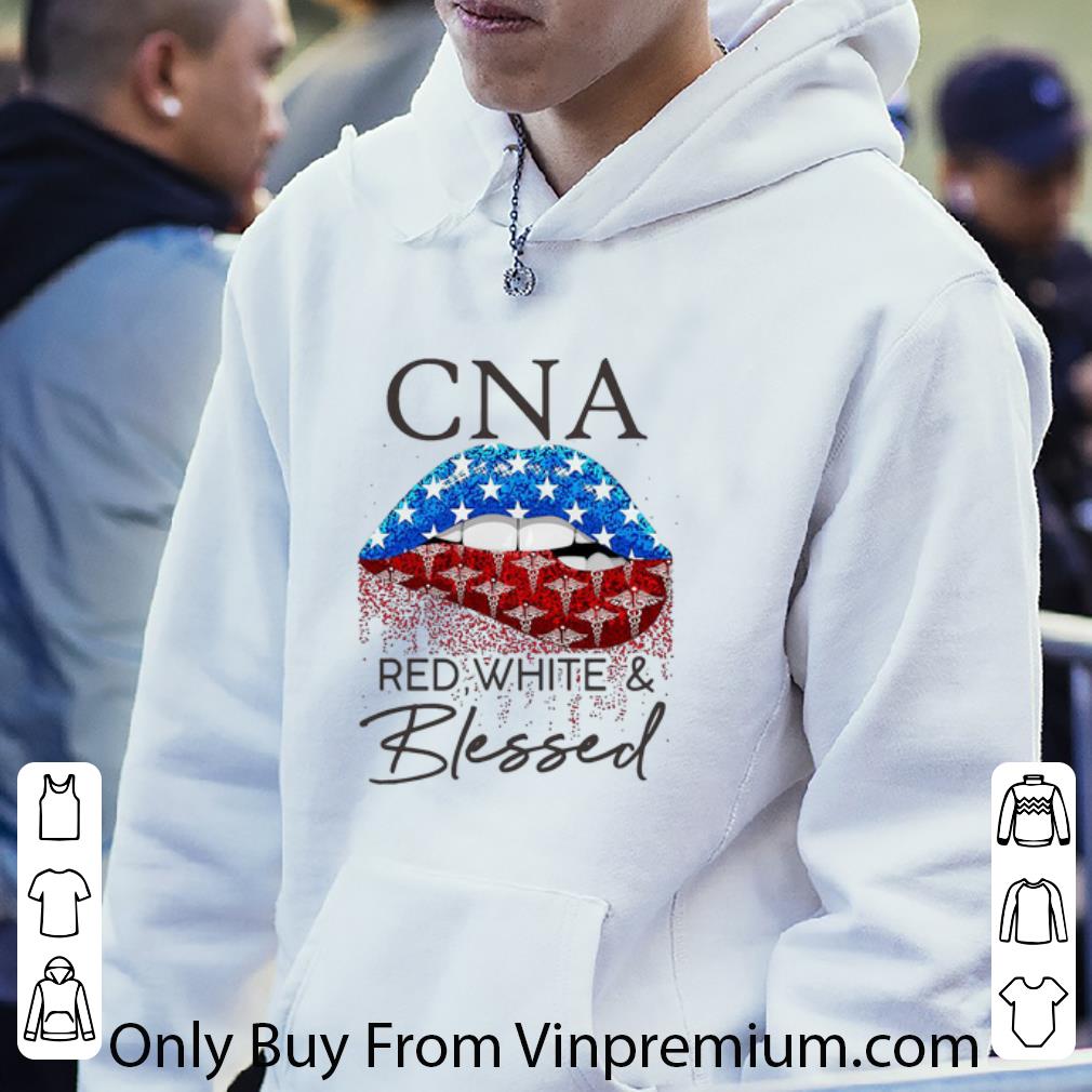 903e25cc great lips cna red white and blessed american flag shirt 4 - Great Lips CNA Red White And Blessed American Flag shirt