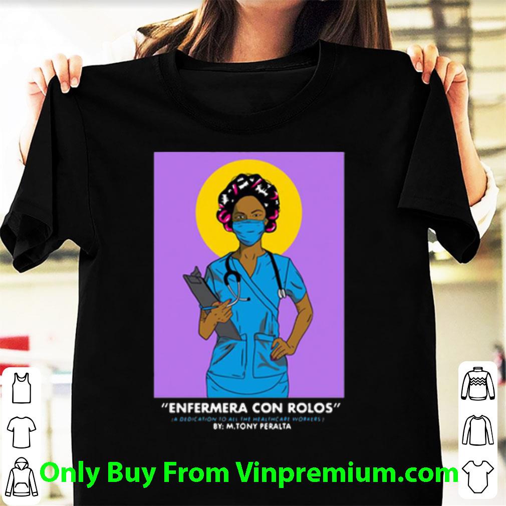 Great Enfermera Con Rolos Black Nurse shirt
