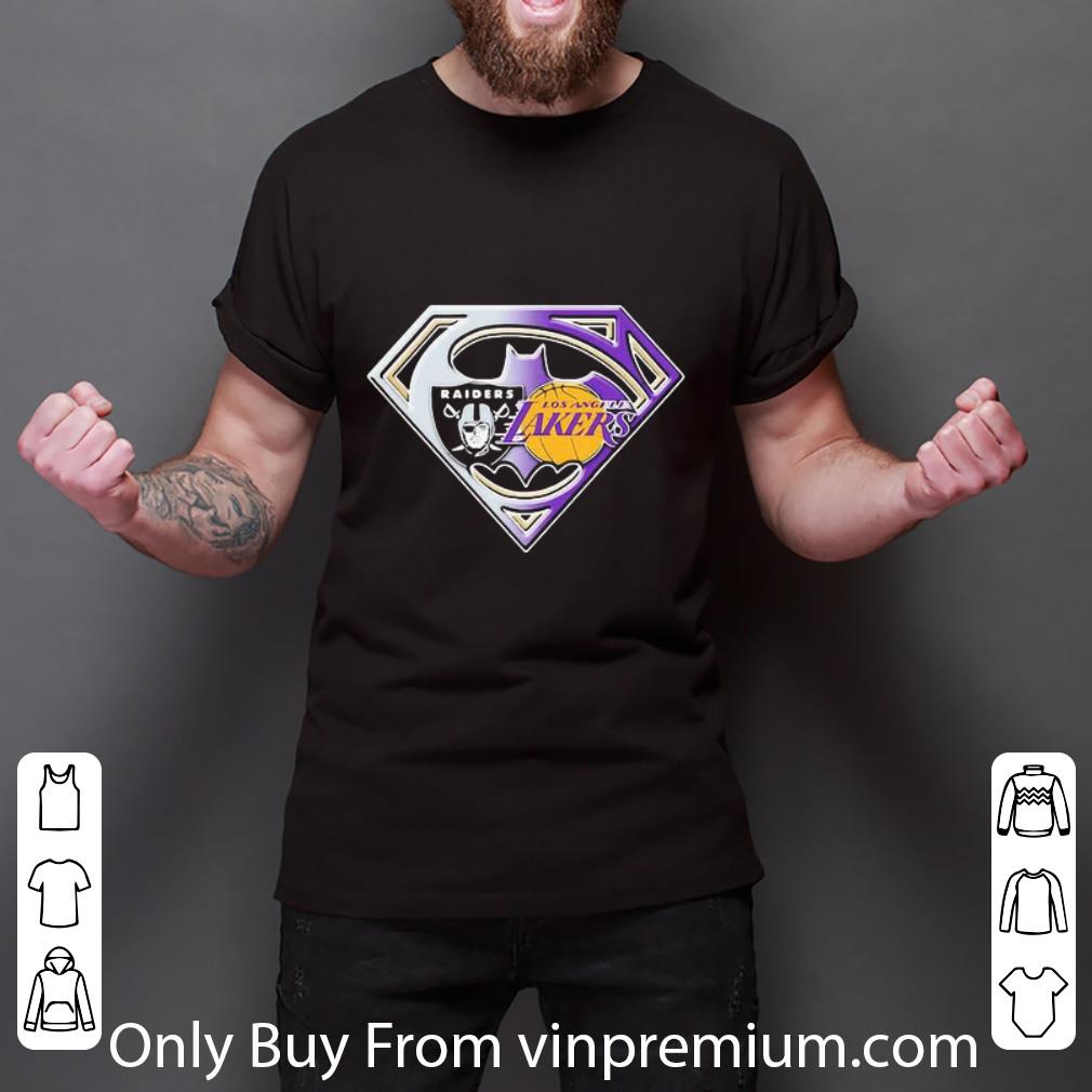 Top Superman Oakland Raiders And Los Angeles Lakers shirt