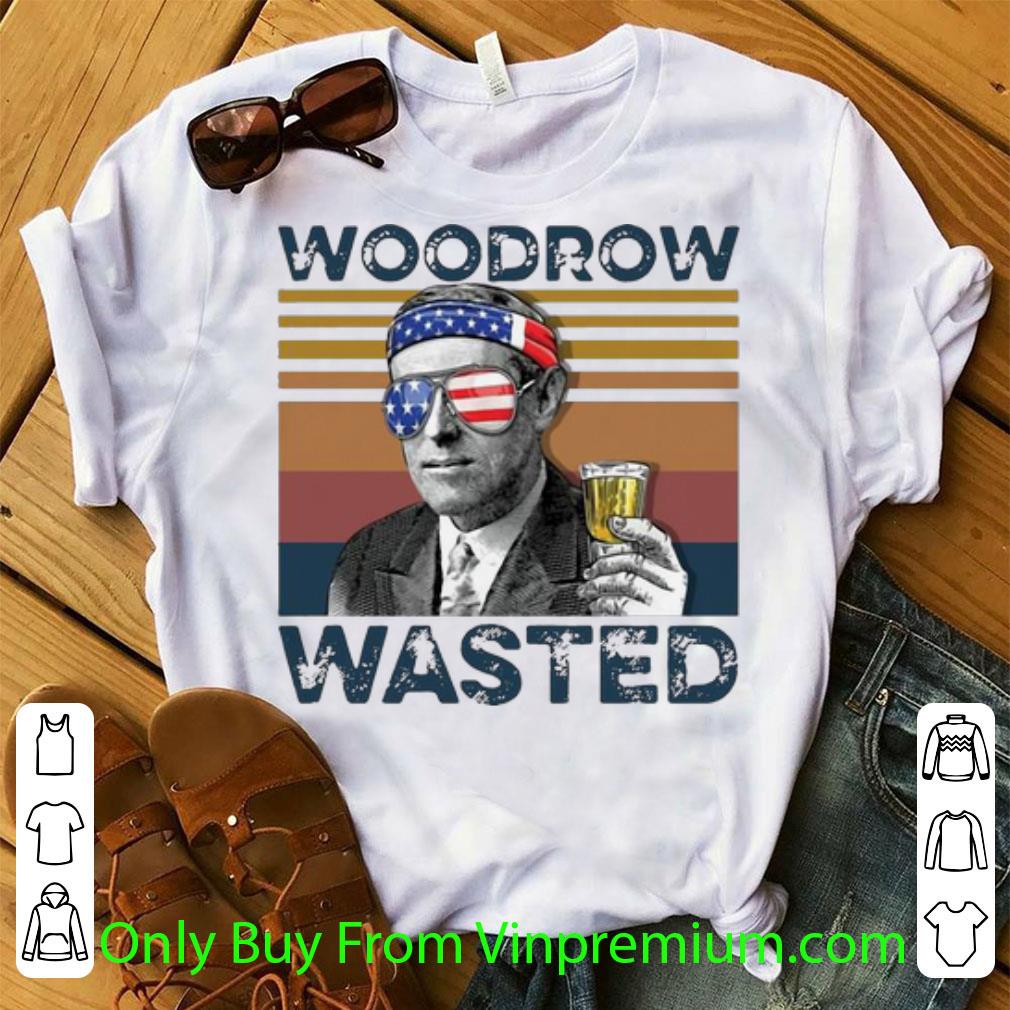 Hot Vintage Woodrow Wasted Drink Beer American Flag shirt