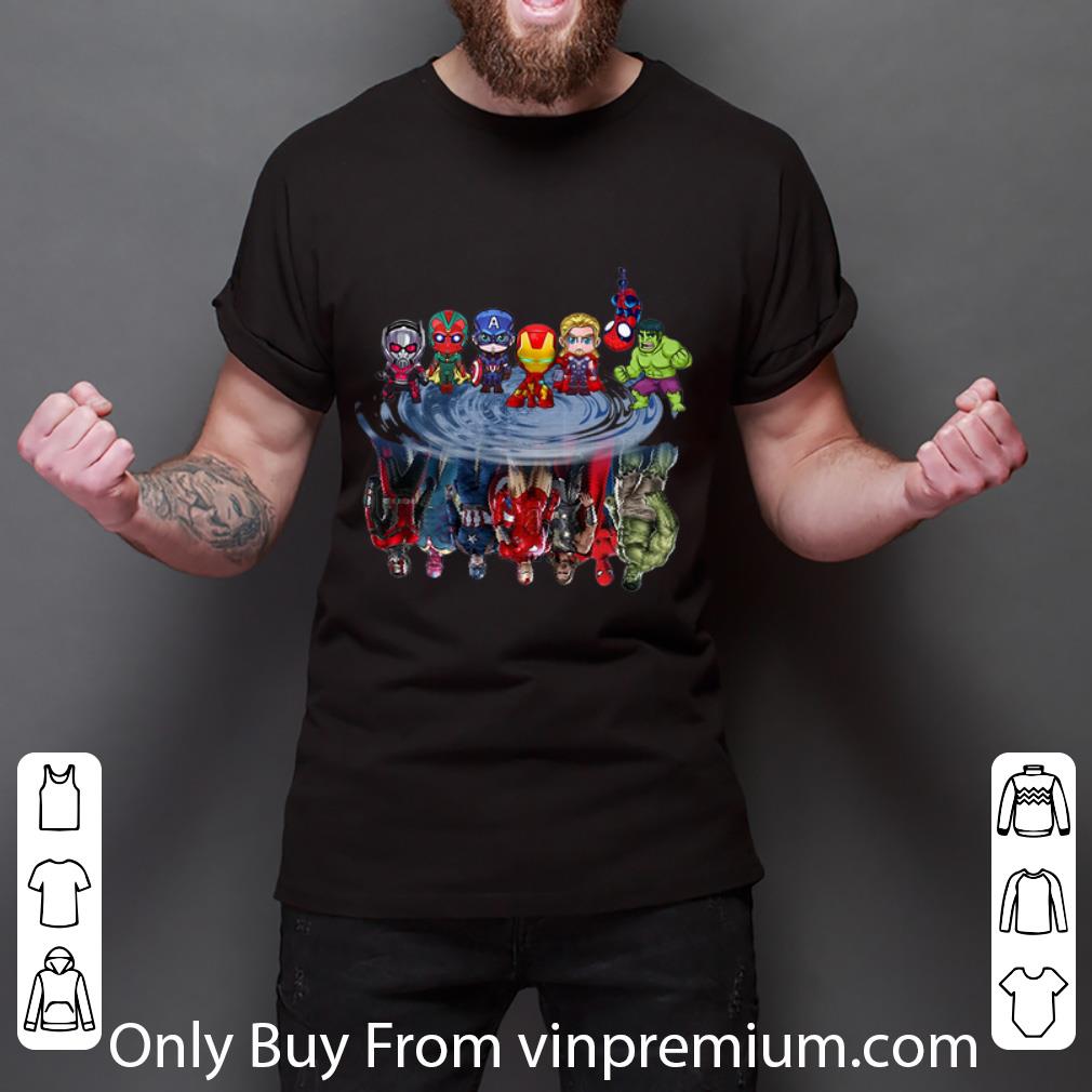 Official Avengers Iron Man Spider Man Thor Hulk Captain Water Reflection shirt