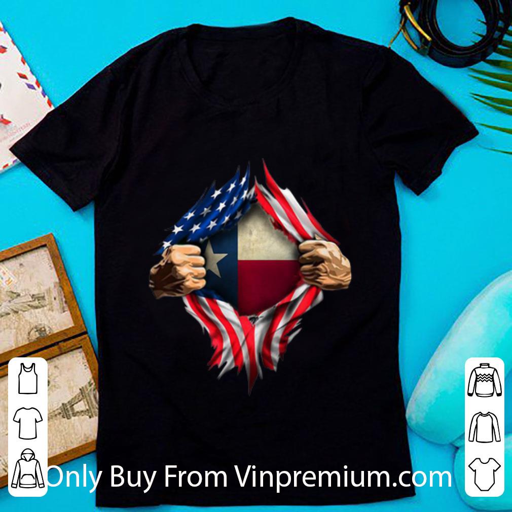 Nice Texas Flag American Flag Blood Inside shirt