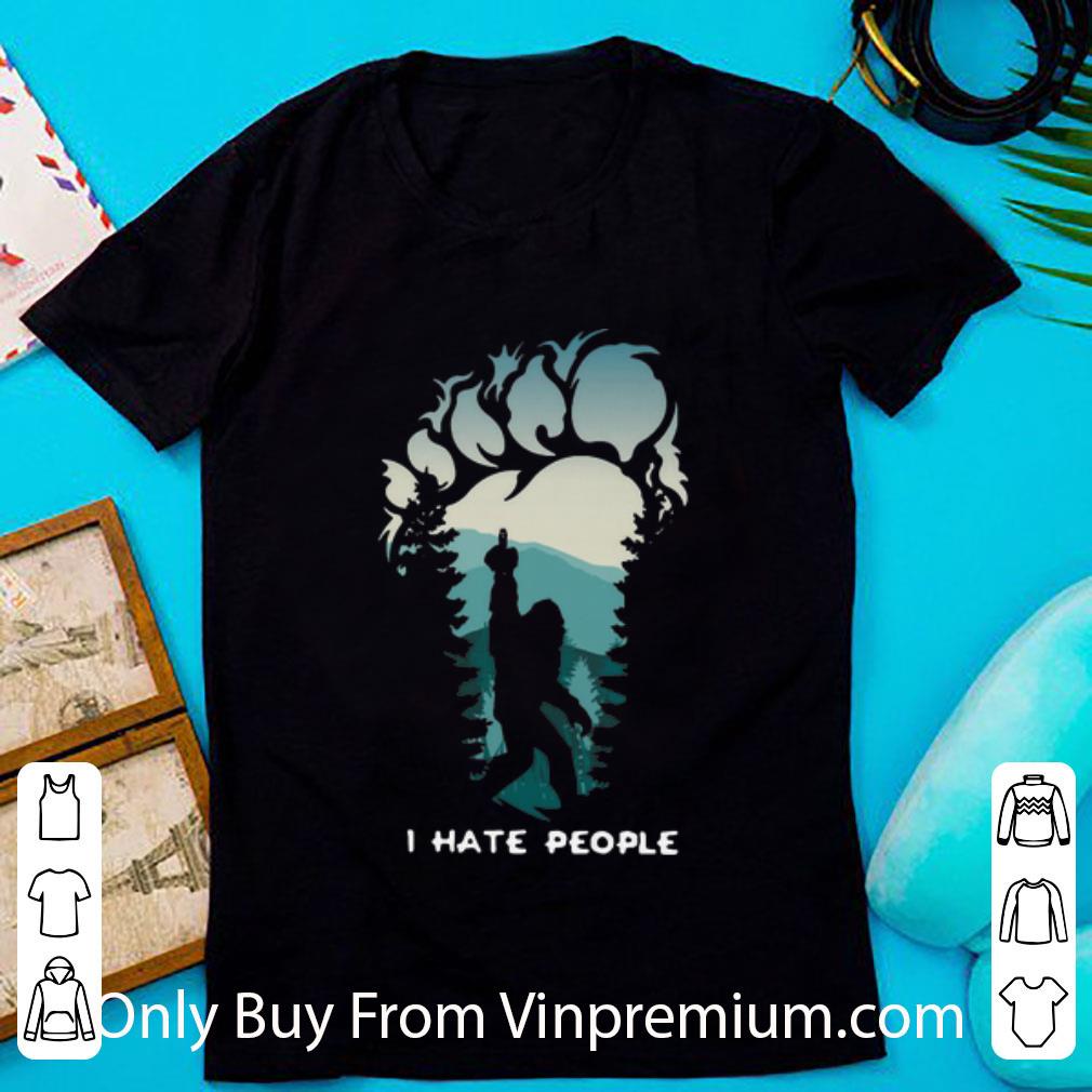 Top Bigfoot I Hate People Middle Finger shirt