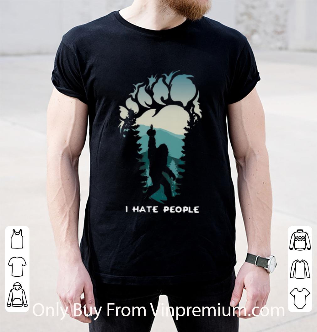Top Bigfoot I Hate People Middle Finger shirt