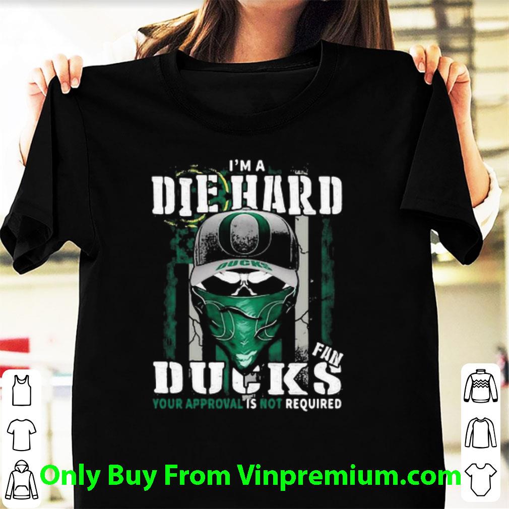 Awesome Skull I’m A Die Hard Fan Oregon Ducks American Flag shirt