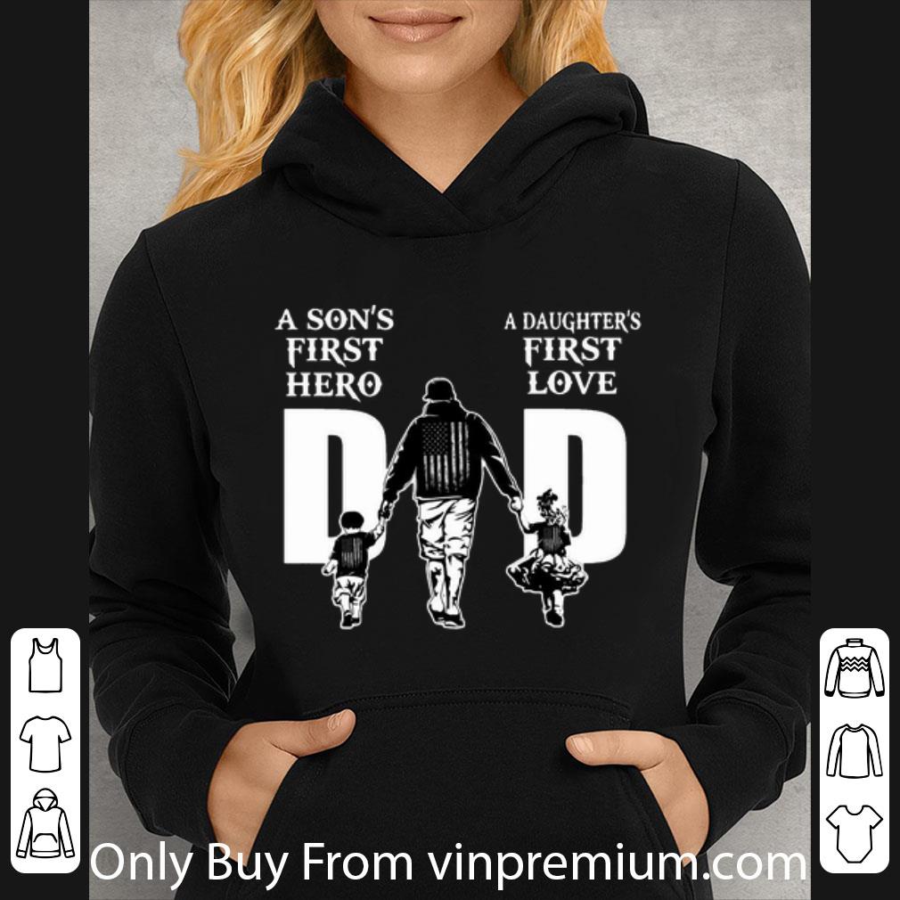 d6f21a9d nice dad a son s first hero a daughter s first love american flag shirt 4 - Nice Dad A Son's First Hero A Daughter's First Love American Flag shirt