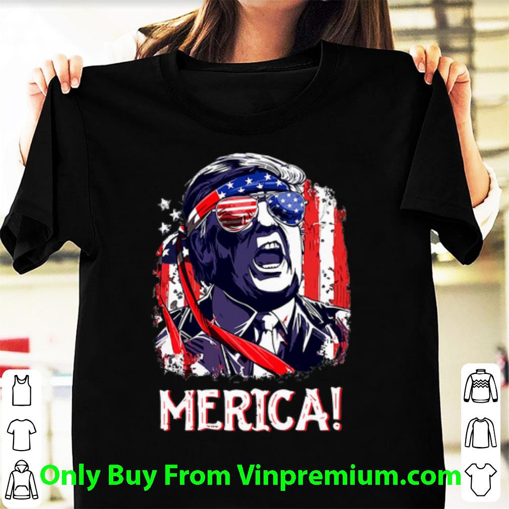 Top Merica Donald Trump American Flag 4th Of July shirt