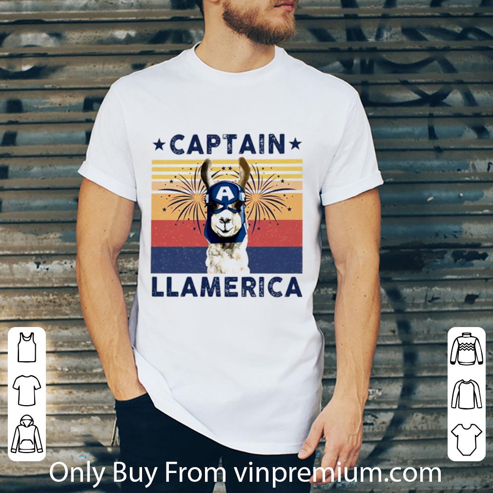 Premium Vintage Captain Llamerica Llama Mashup Captain America shirt