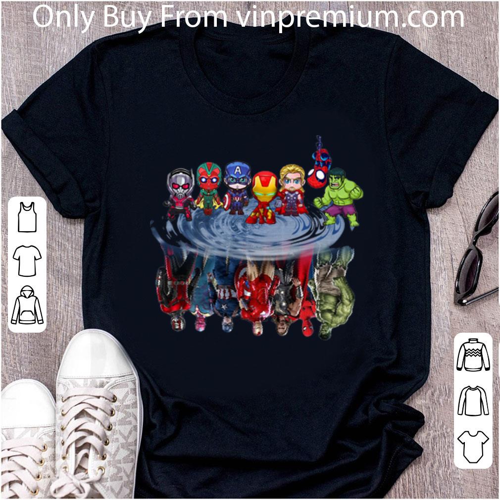 Official Avengers Iron Man Spider Man Thor Hulk Captain Water Reflection shirt