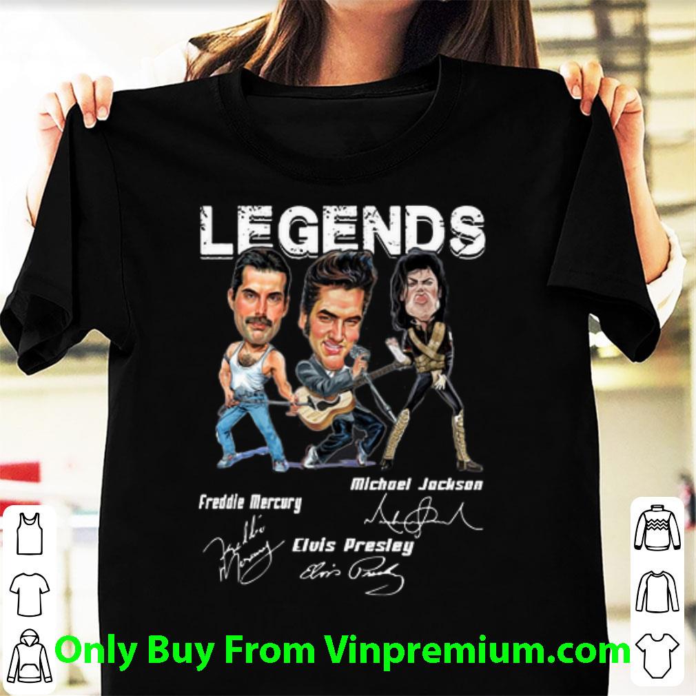 Pretty Legends Freddie Mercury Michael Jackson Elvis Presley Signatures shirt