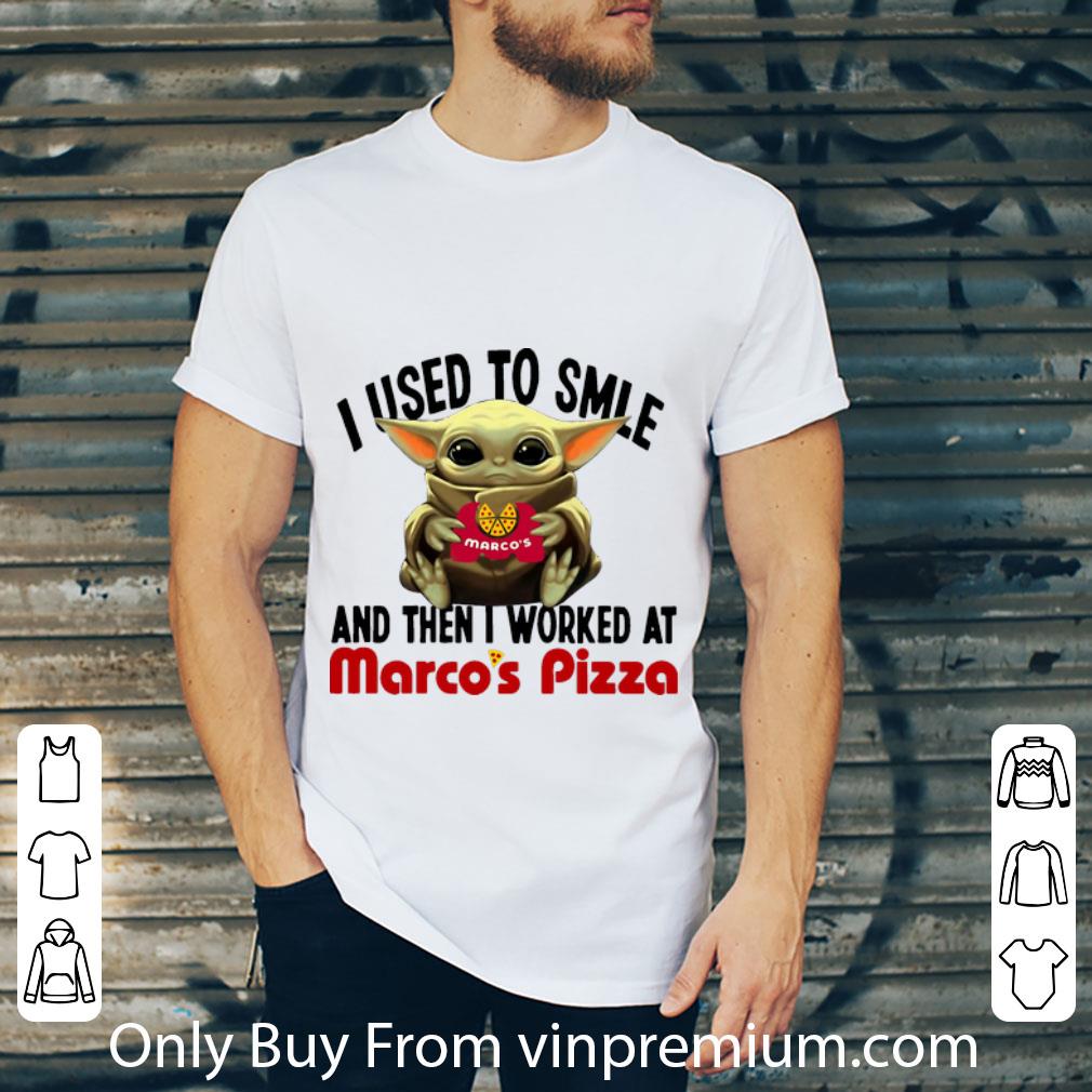 Pretty Baby Yoda I Used To Smile And The I Worked At Marco’s Pizza shirt Pretty Baby Yoda I Used To Smile And The I Worked At Marco’s Pizza shirt