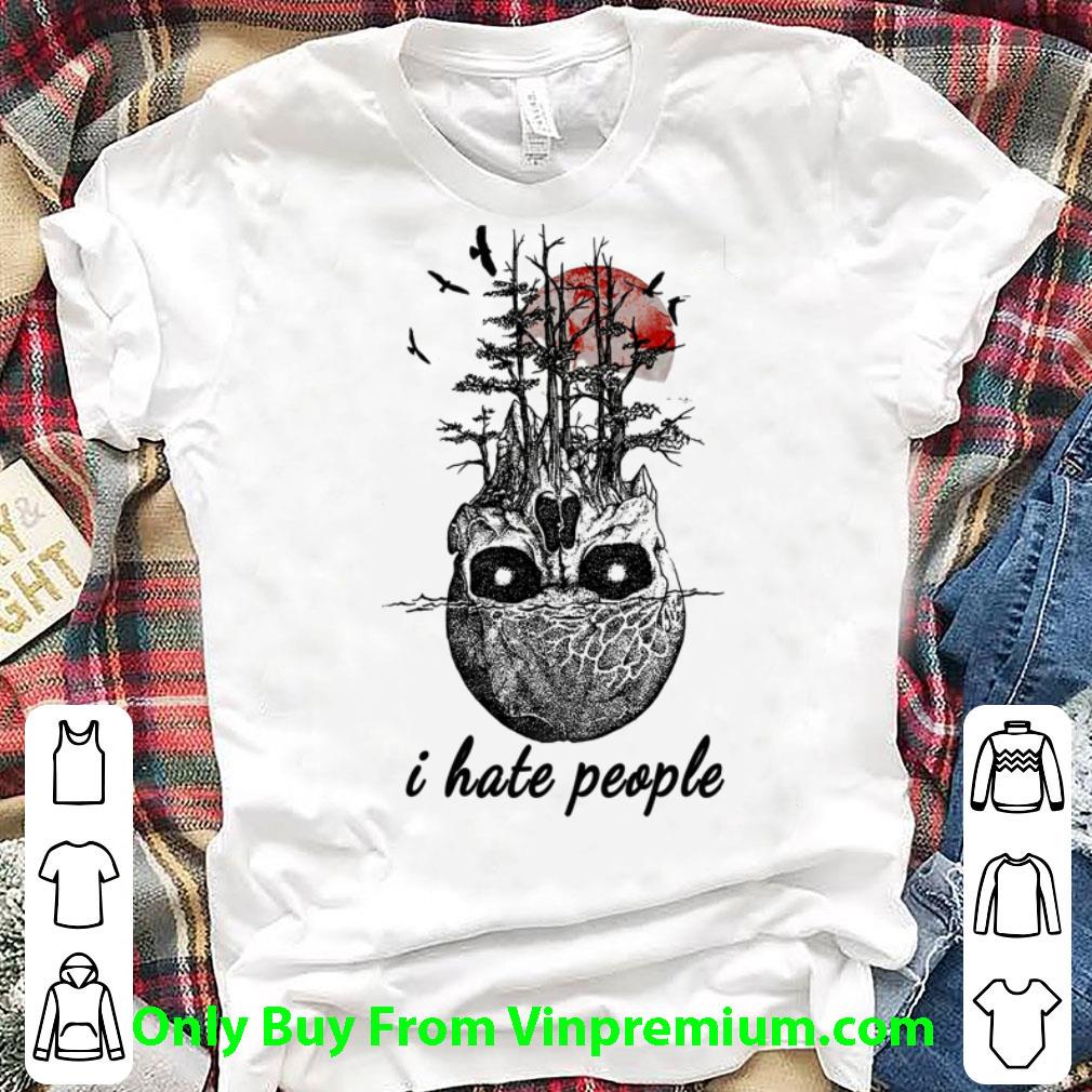 Official Skull Tree Sunset I Hate People shirt