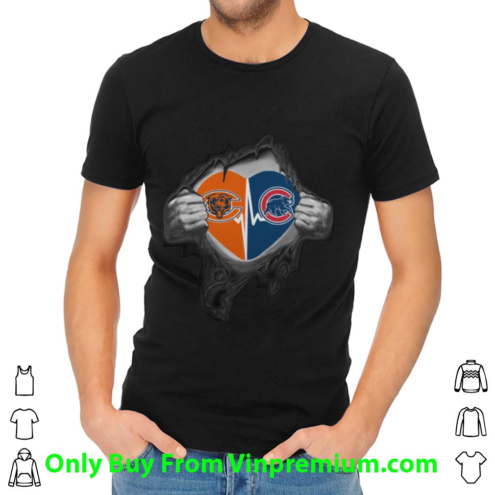 Awesome Chicago Bears Inside My Heart Chicago Cubs shirt