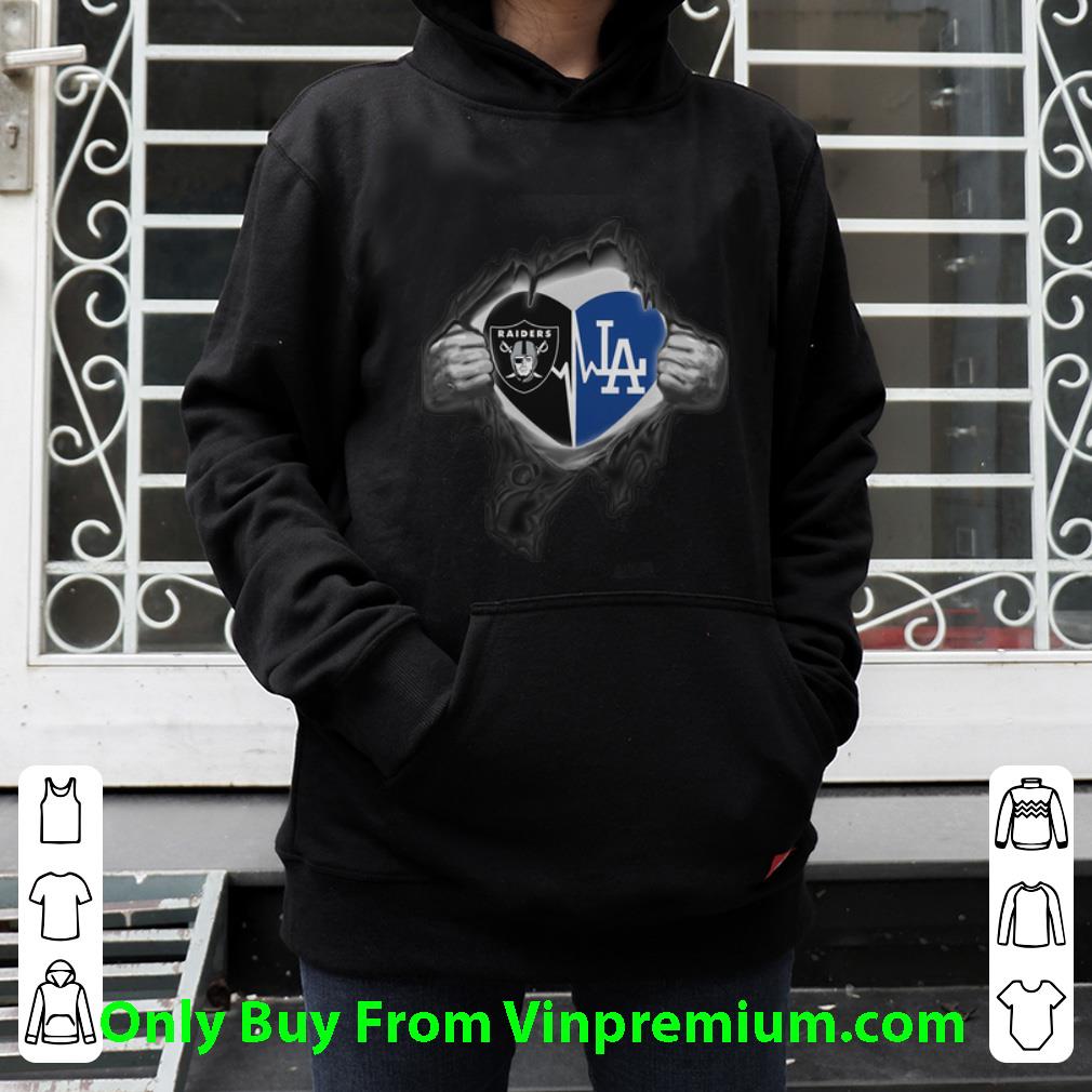 5b8f50e6 nice oakland raiders inside my heart los angeles dodgers shirt 4 - Nice Oakland Raiders Inside My Heart Los Angeles Dodgers shirt