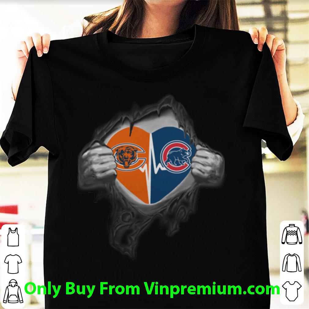 Awesome Chicago Bears Inside My Heart Chicago Cubs shirt