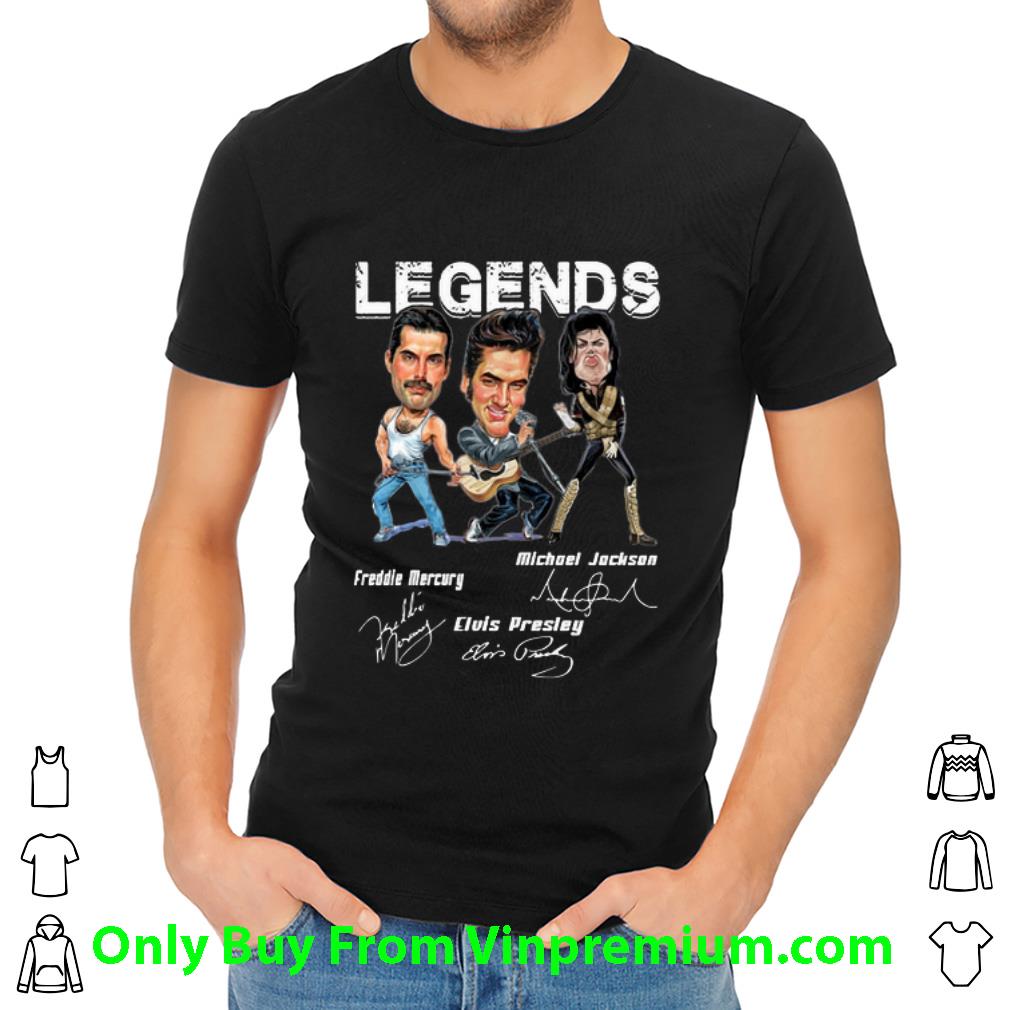 Pretty Legends Freddie Mercury Michael Jackson Elvis Presley Signatures shirt