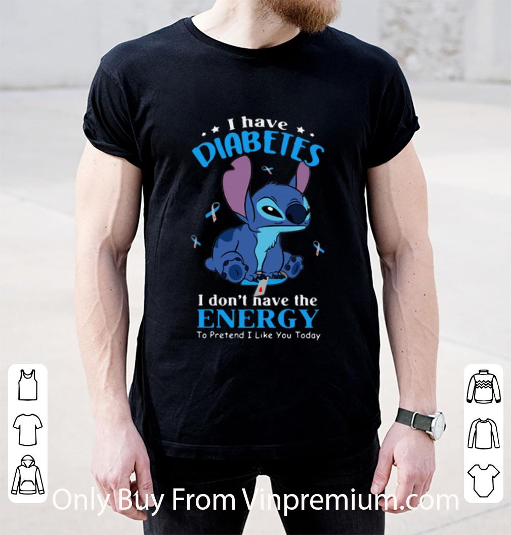 Original Stitch I Have Diabetes I Don’t Have The Energy To Pretend I Like You Today shirt