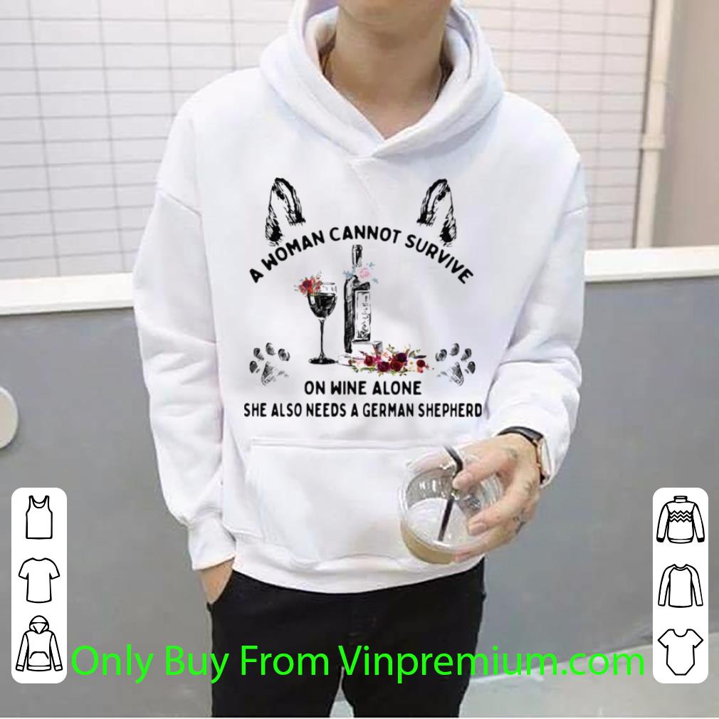 30ddbcbc original a woman cannot survive on wine alone she also needs a german shepherd flower shirt 4 - Original A Woman Cannot Survive On Wine Alone She Also Needs A German Shepherd Flower shirt