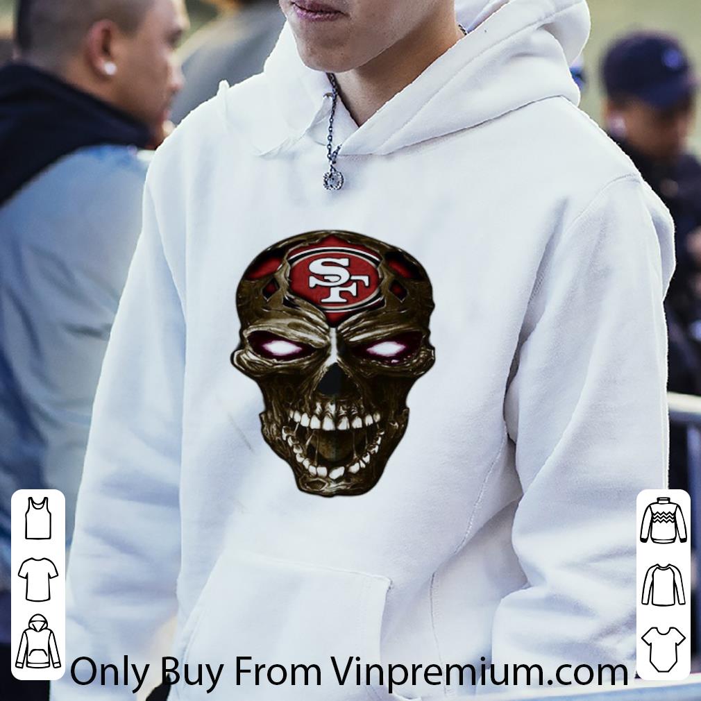 d68753a0 premium skull san francisco 49ers football logo light shirt 4 - Premium Skull San Francisco 49ers Football Logo Light shirt