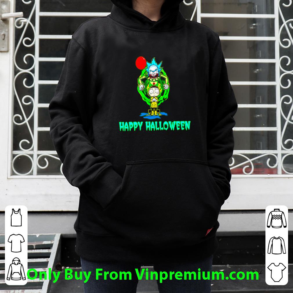 3a0dcbd1 premium pennywise rick sanchez and morty happy halloween shirt 4 - Premium Pennywise Rick Sanchez And Morty Happy Halloween shirt