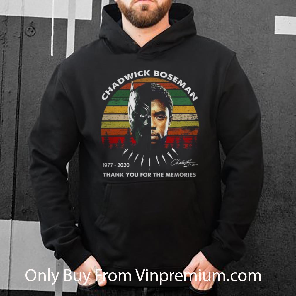 acfd93df pretty black panther chadwick boseman 1977 2020 signature thank you for the memories vintage shirt 4 - Pretty Black Panther Chadwick Boseman 1977 2020 Signature Thank You For The Memories Vintage shirt