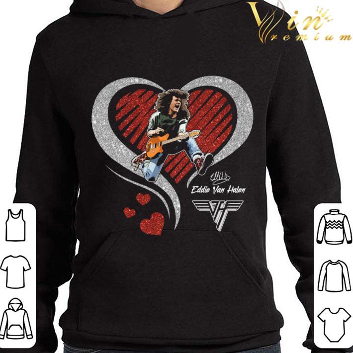 2f419631 diamond heart rip eddie van halen signature shirt 4 - Diamond heart RIP Eddie Van Halen signature shirt