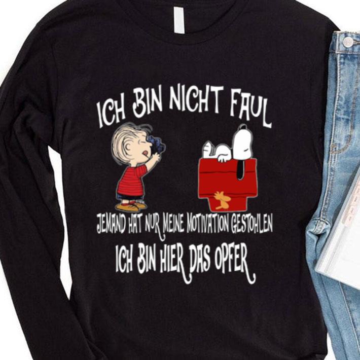45fc3f46 hot peanuts snoopy ich bin nicht faul ich bin hier das opfer shirt 4 - Hot Peanuts Snoopy Ich Bin Nicht Faul Ich Bin Hier Das Opfer shirt