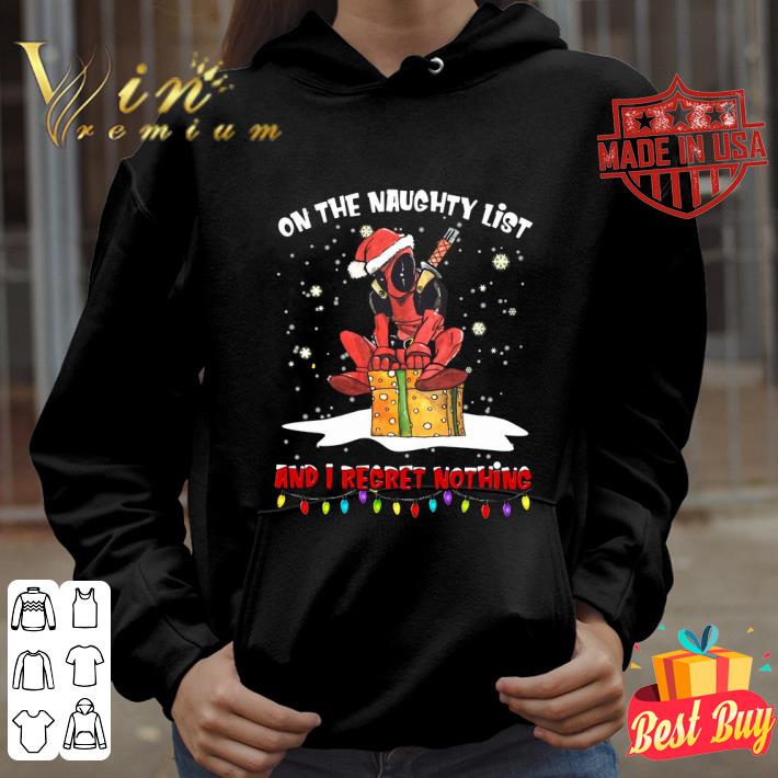 96aacf79 premium marvel deadpool on the naughty list and i regret nothing christmas shirt 4 - Premium Marvel Deadpool On The Naughty List And I Regret Nothing Christmas shirt