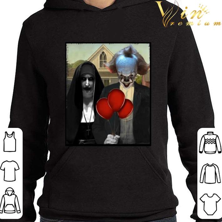 The Nun Valak And Pennywise Horror Mashup shirt a97d835c the nun valak and pennywise horror mashup shirt 4 - The Nun Valak And Pennywise Horror Mashup shirt