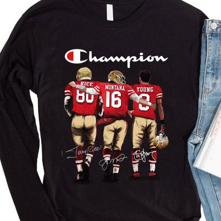 091e2092 logo champion san francisco 49ers rice montana young signatures shirt 4 - Logo Champion San Francisco 49ers Rice Montana Young Signatures shirt
