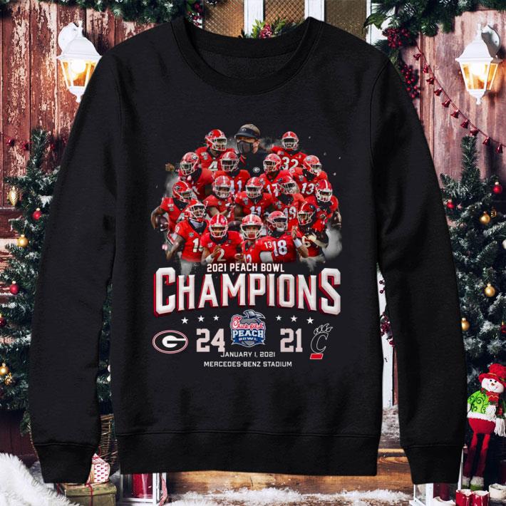 2773f86f official 2021 peach bowl champions georgia bulldogs 24 21 cincinnati bearcats shirt 4 - Official 2021 Peach Bowl Champions Georgia Bulldogs 24-21 Cincinnati Bearcats shirt