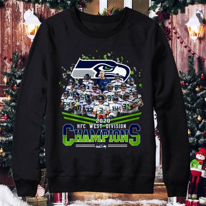 a828d267 premium seattle seahawks signatures 2020 nfc west division champions shirt 4 - Premium Seattle Seahawks Signatures 2020 NFC West Division Champions shirt